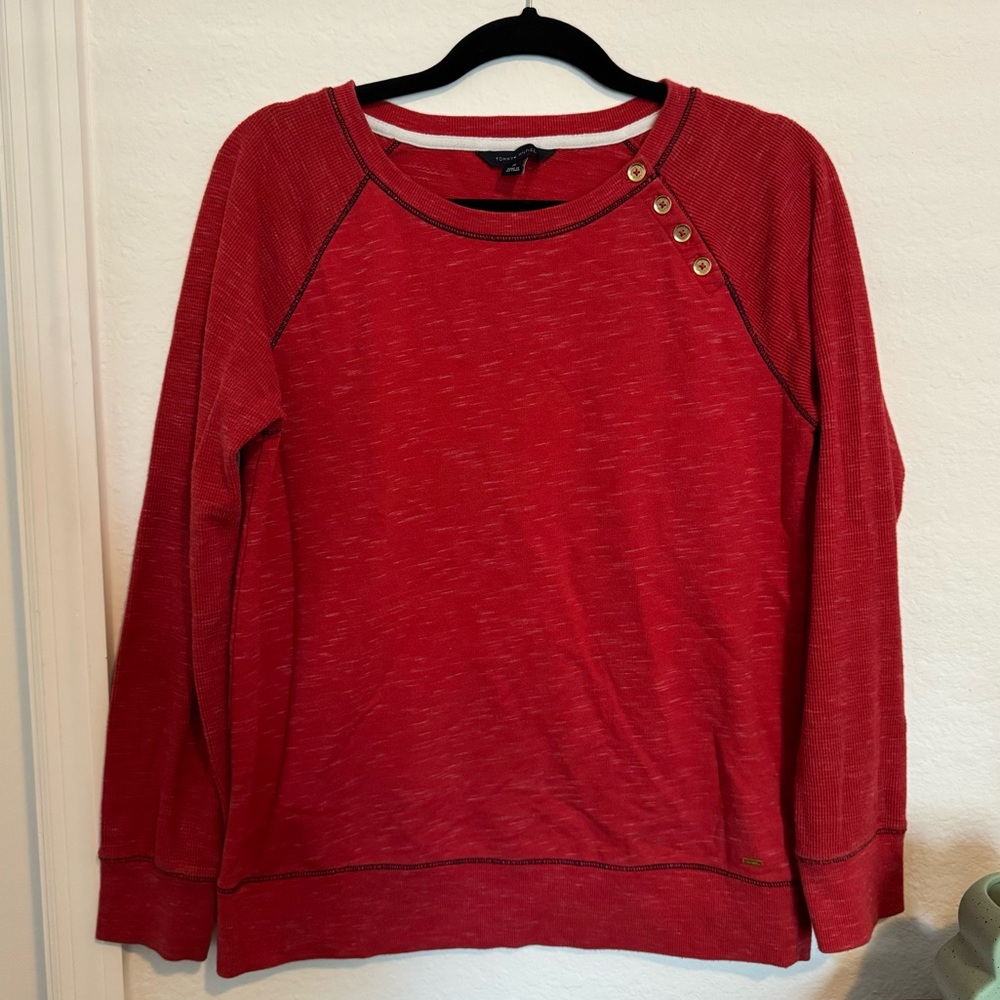 Women’s Tommy Hilfiger Waffle Knit Long Sleeve Sweater Size M Warm Fall Casual